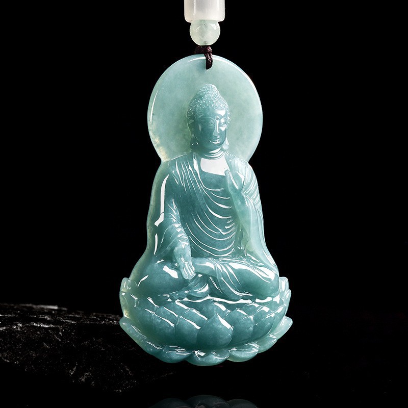 Woman Accessory - Collier pendentif Bouddha en jadéite birmane