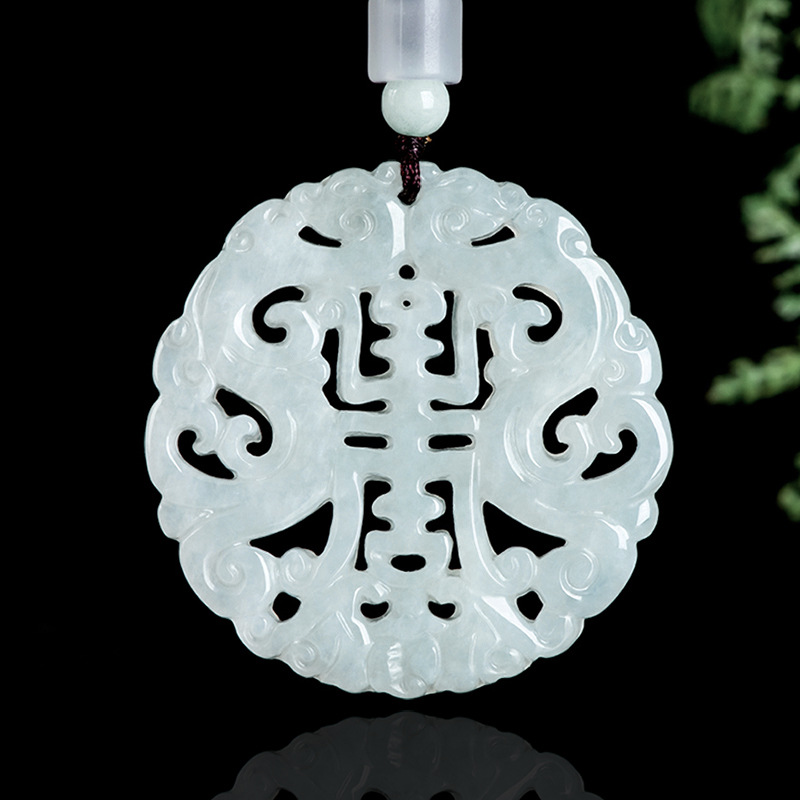 Woman Accessory - Collier pendentif dragon en jadéite birmane,