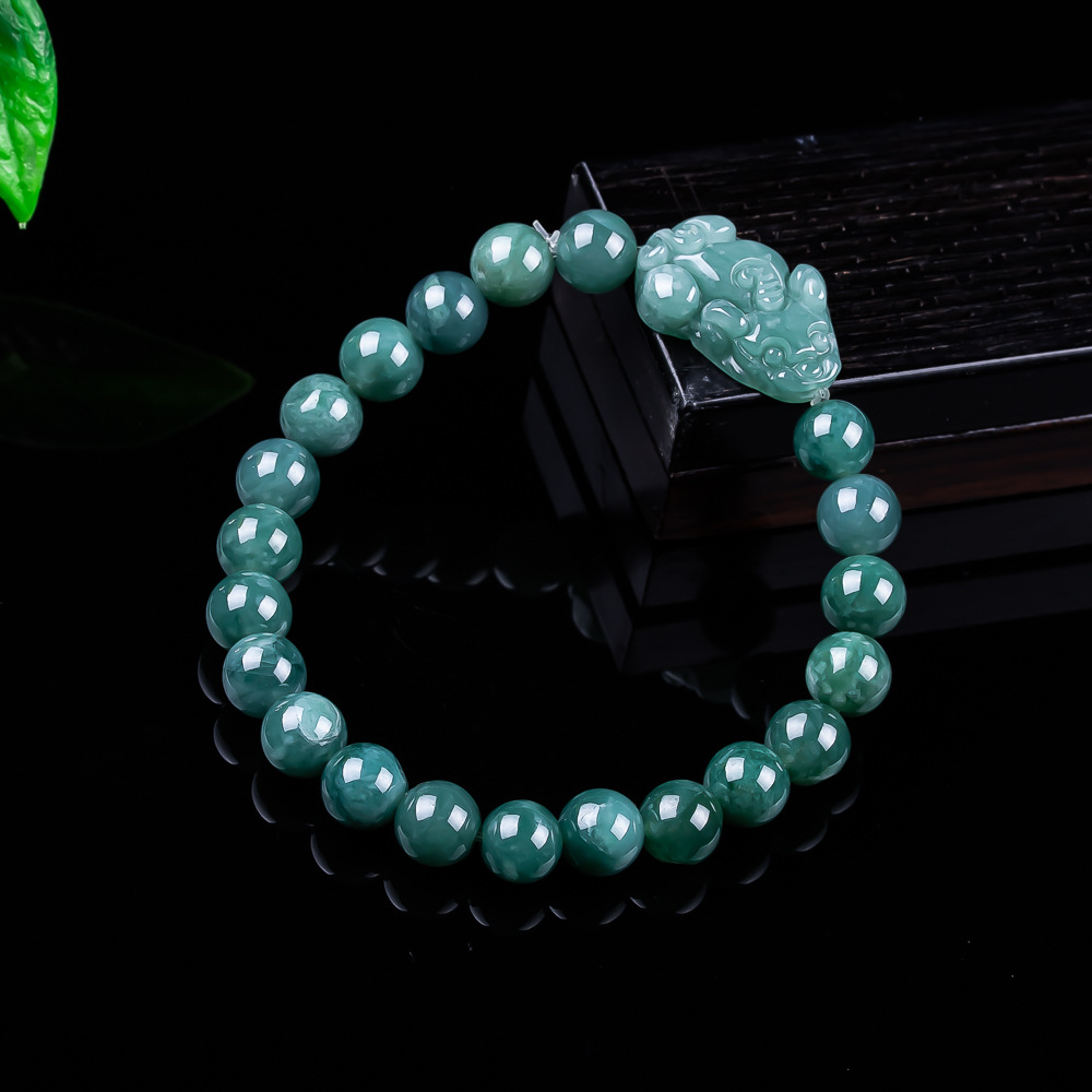Woman Accessory - Bracelet Pixiu en jadéite birmane naturelle,