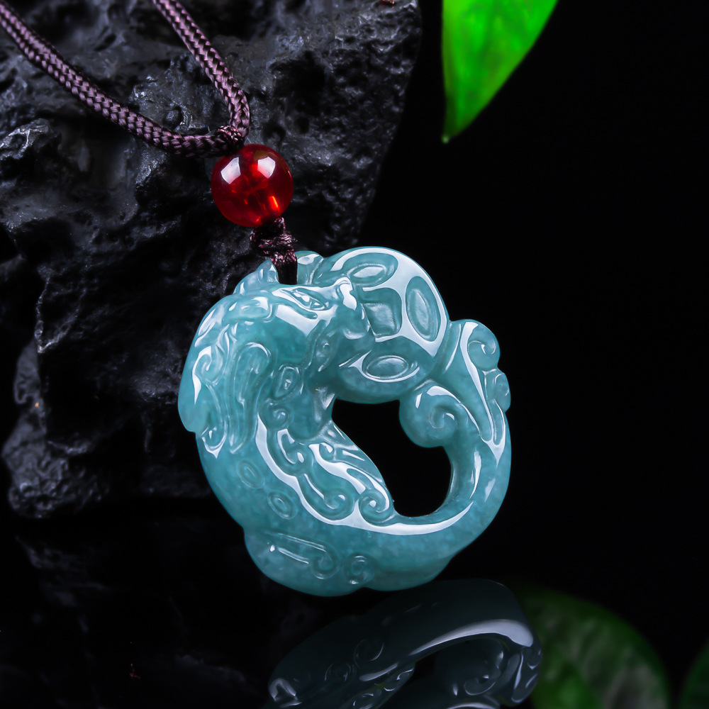 Woman Accessory - Pendentif Pixiu en jadéite birmane, véritable
