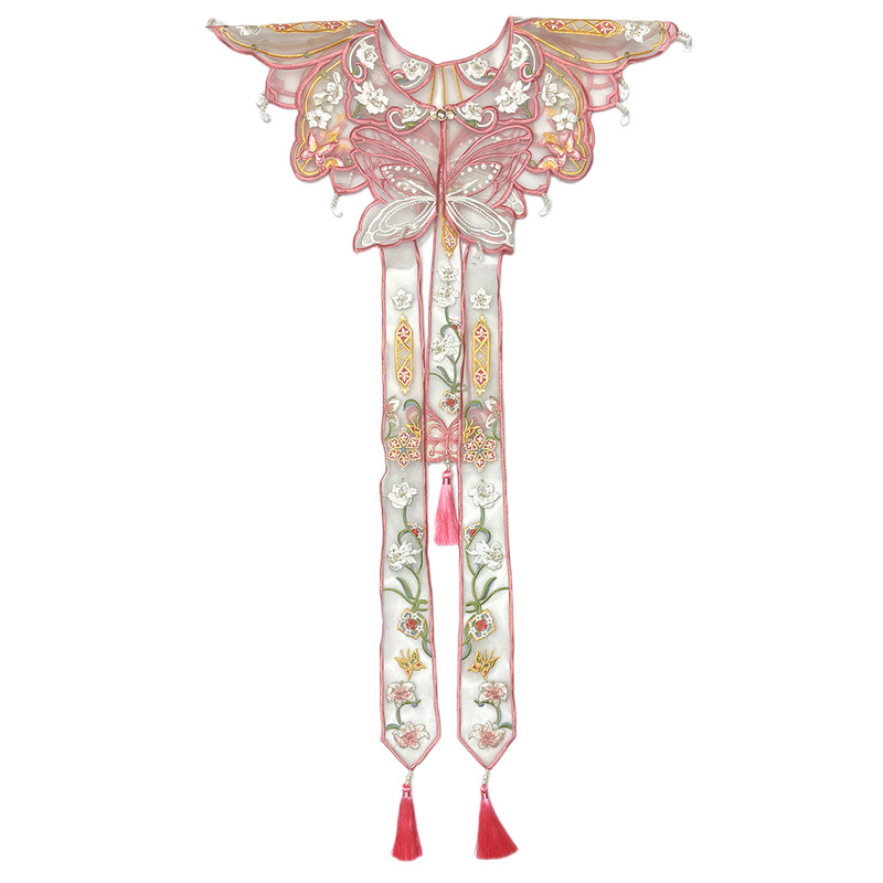 Woman Accessory - Écharpe à franges avec broderie de