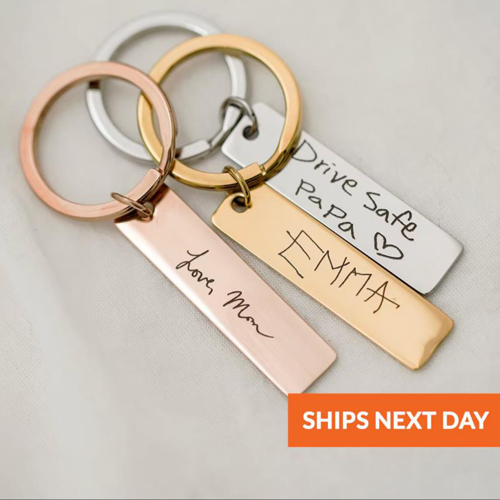 Women'S Accessories Gift Ideas - Porte-clés manuscrit réel, porte-clés personnalisé personnalisé,