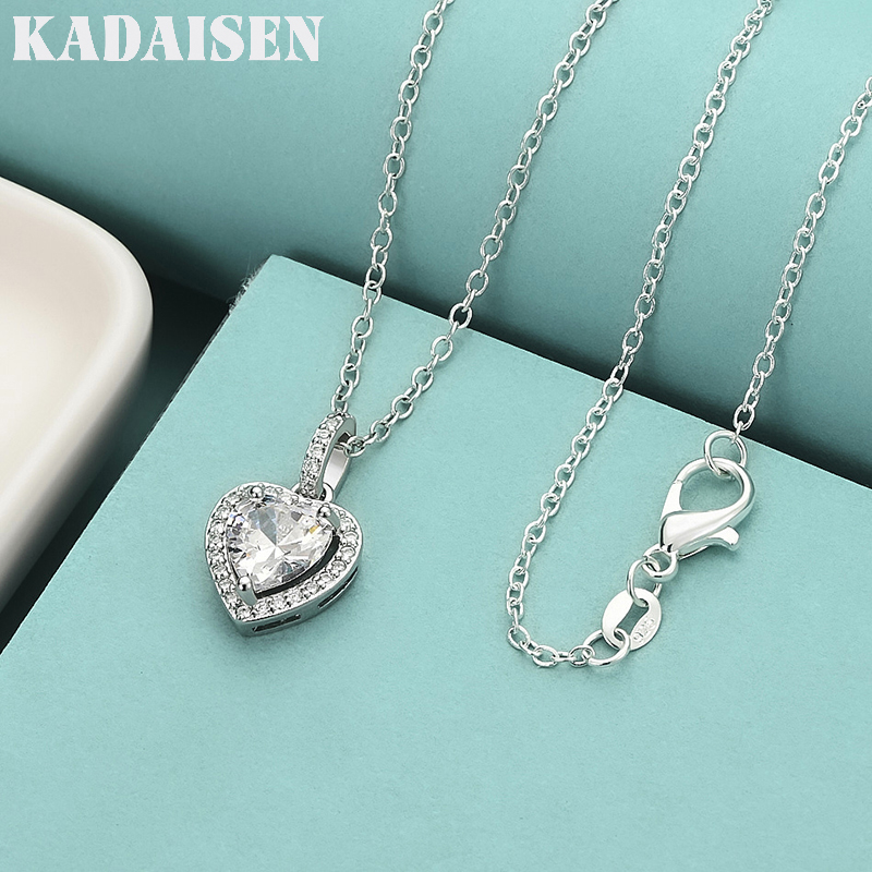Charm Necklace Dainty - Collier pendentif cœur d'amour éternel en