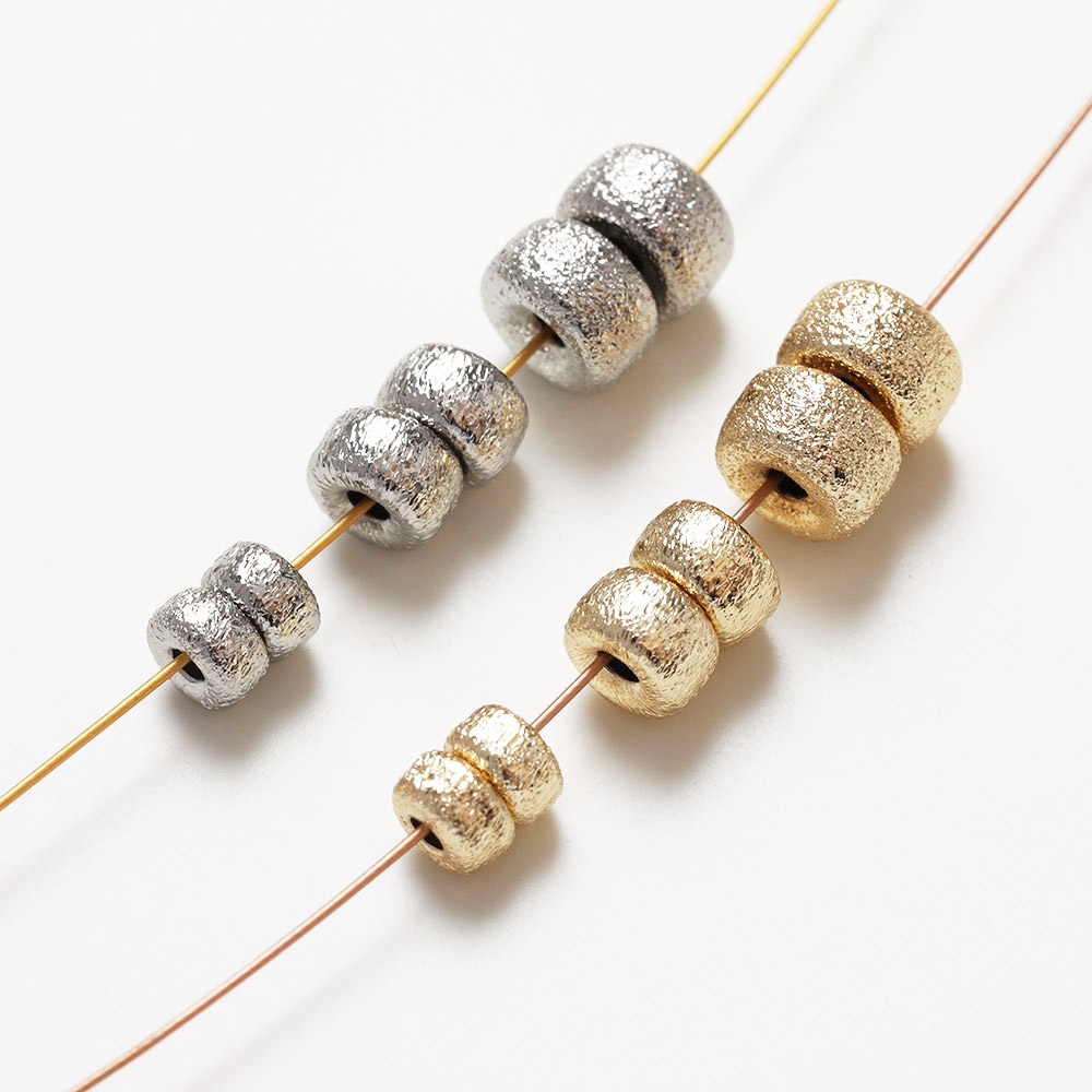 Charm Necklace Dainty - Perles d'espacement en laiton plaqué or
