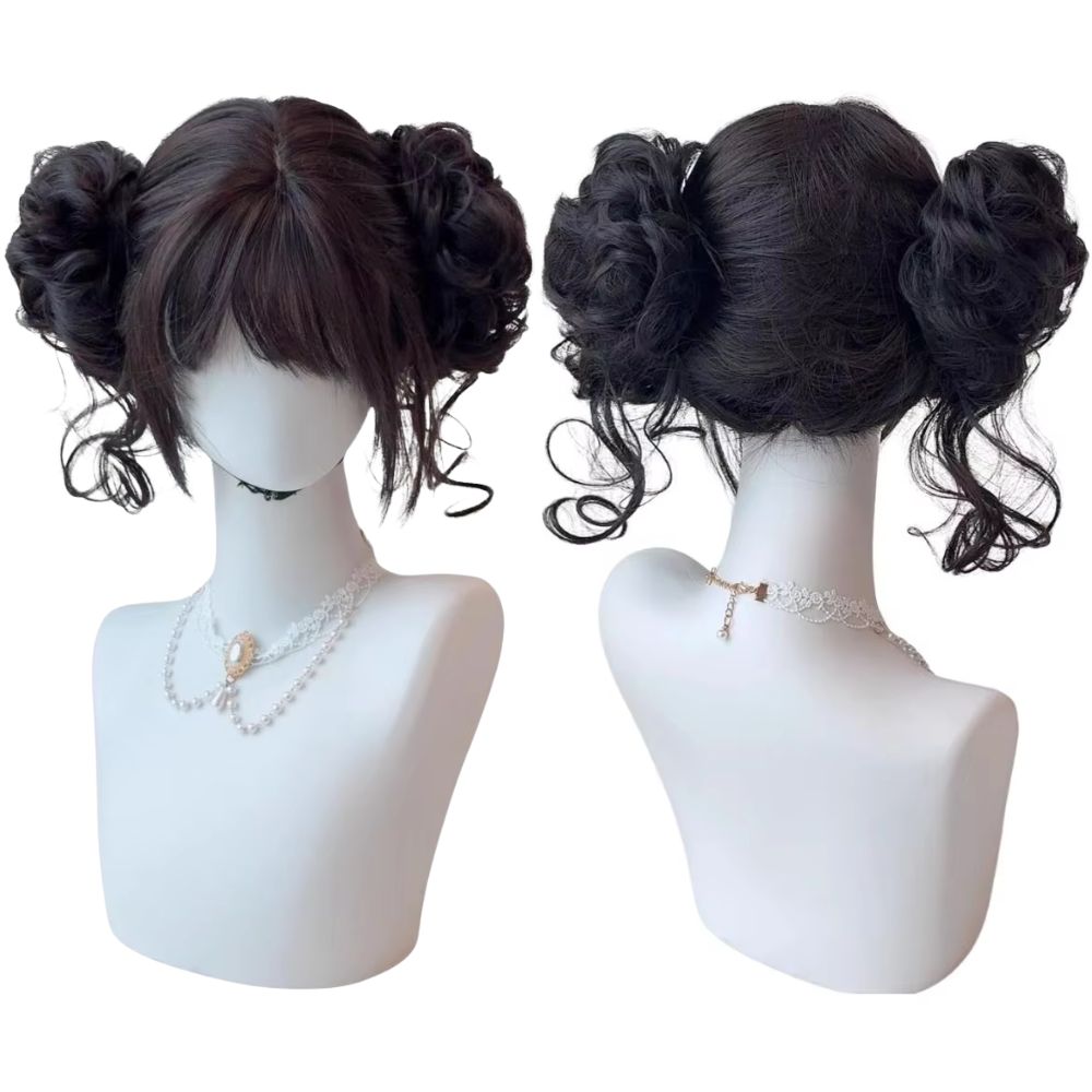 Women Accessories Kit - Perruque de Cosplay Double chignons mignons