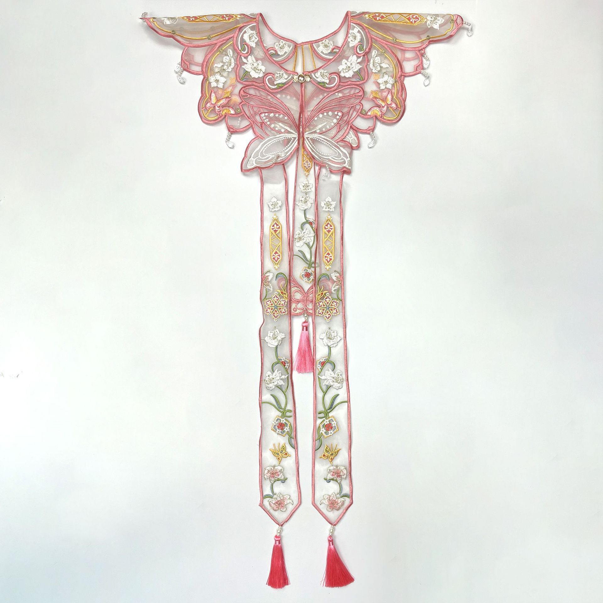 Écharpe à franges avec broderi - Woman Accessory avis et prix