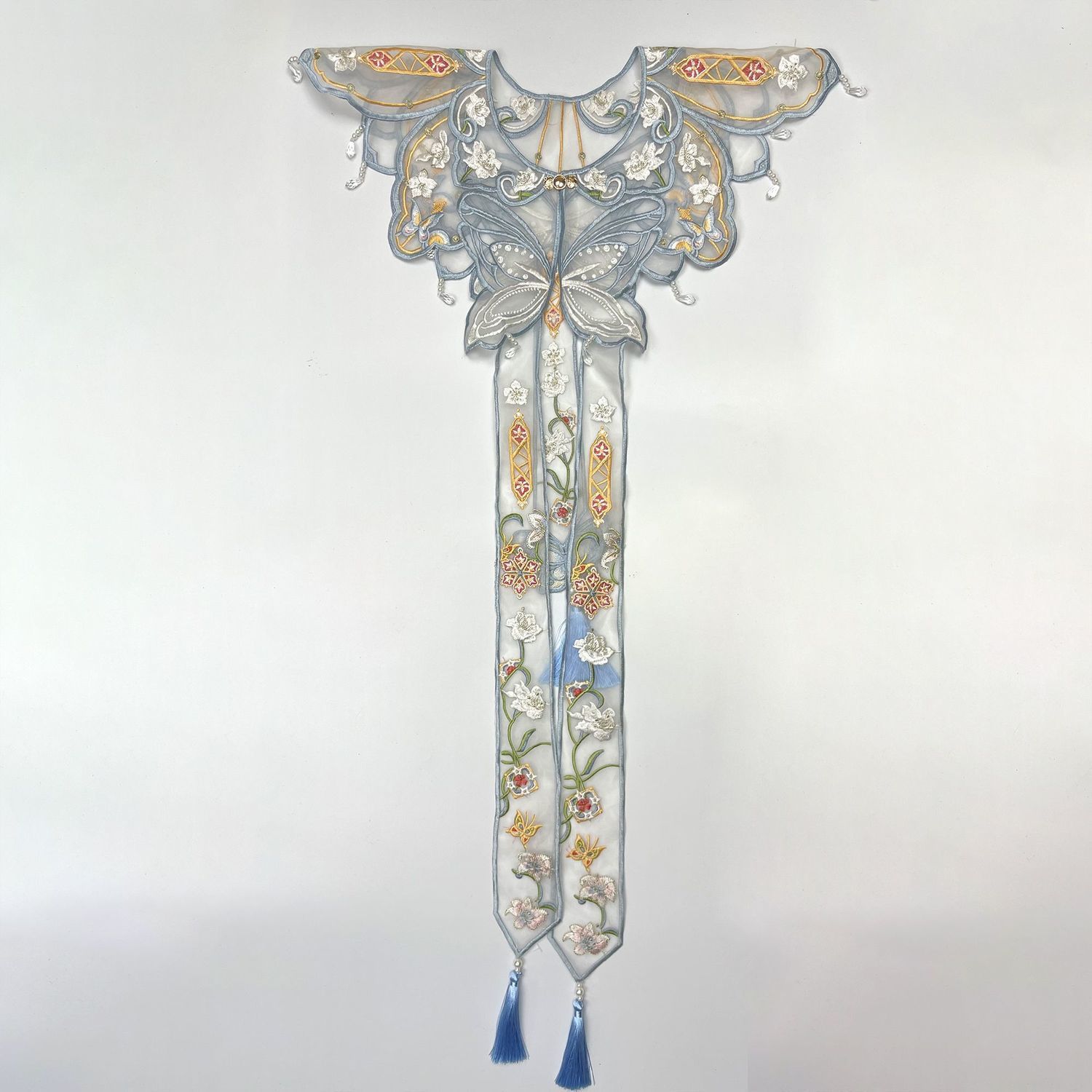 Écharpe à franges avec broderi - Woman Accessory avis et prix