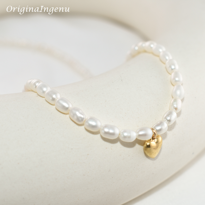 Collier de perles naturelles r - Charm Necklace Dainty avis et prix