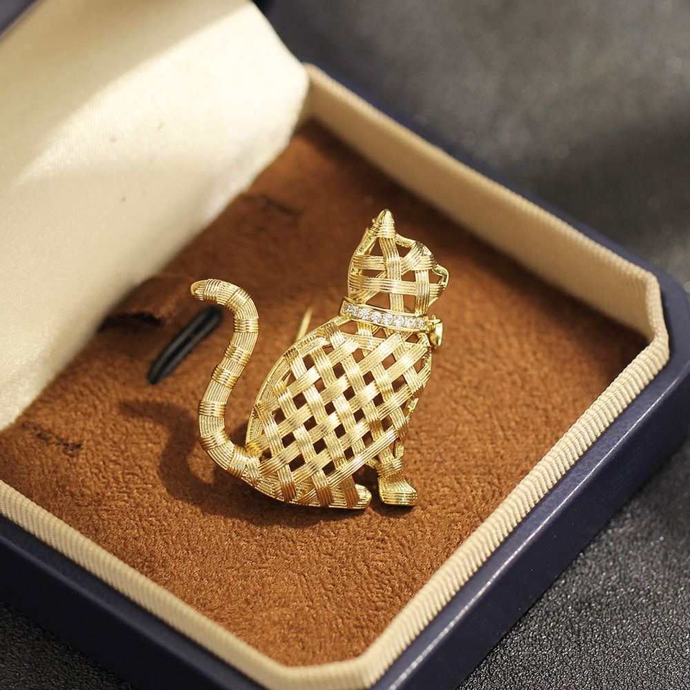 Broche chaton dorée au design  - Brooch Pin Gold avis et prix
