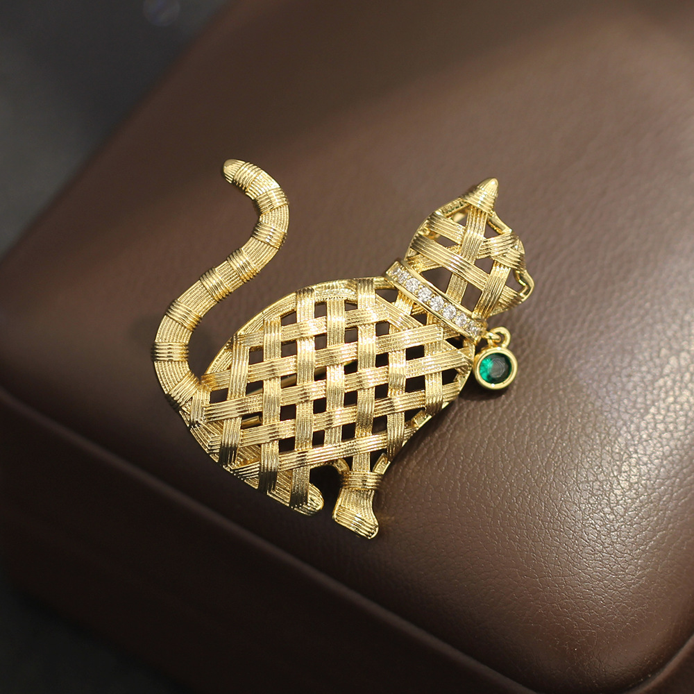 Broche chaton dorée au design  - Brooch Pin Gold avis et prix