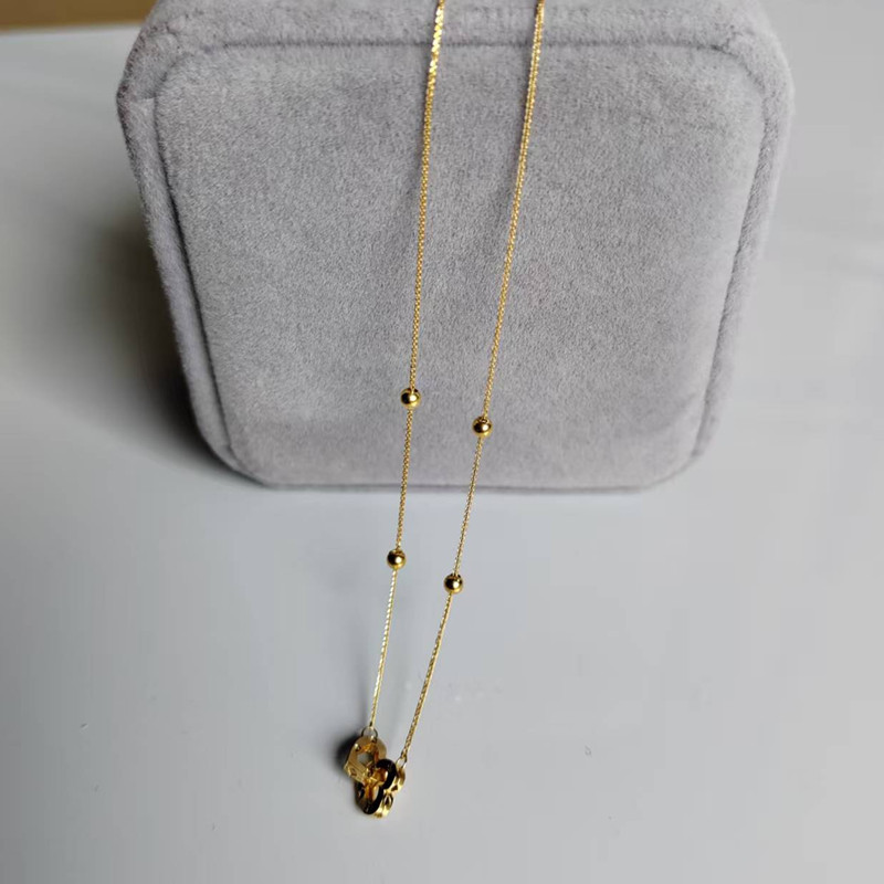 Collier double coeur en or vér - Charm Necklace Dainty avis et prix